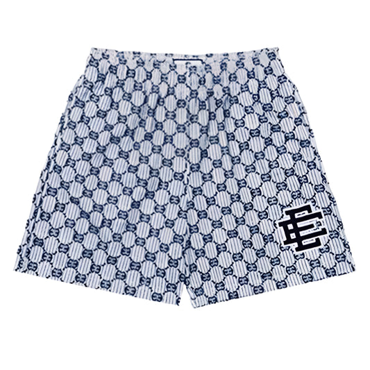 EE Blue Monogram Shorts