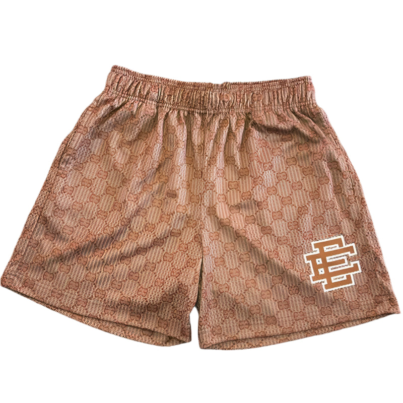 EE Brown Monogram Shorts