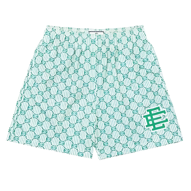 EE Light Green Monogram Shorts